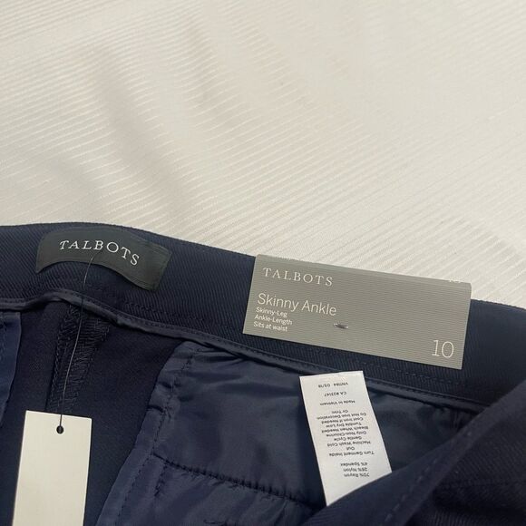 NWT Talbots Women’s Navy Blue Skinny Ankle Pants Size 10 New - Picture 6 of 10
